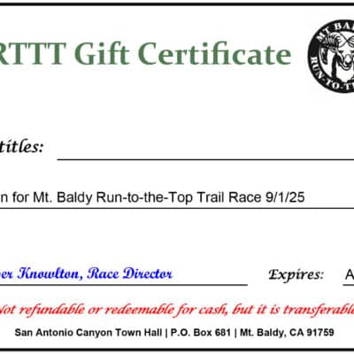 Registration Gift Certificates