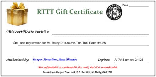 Registration Gift Certificates